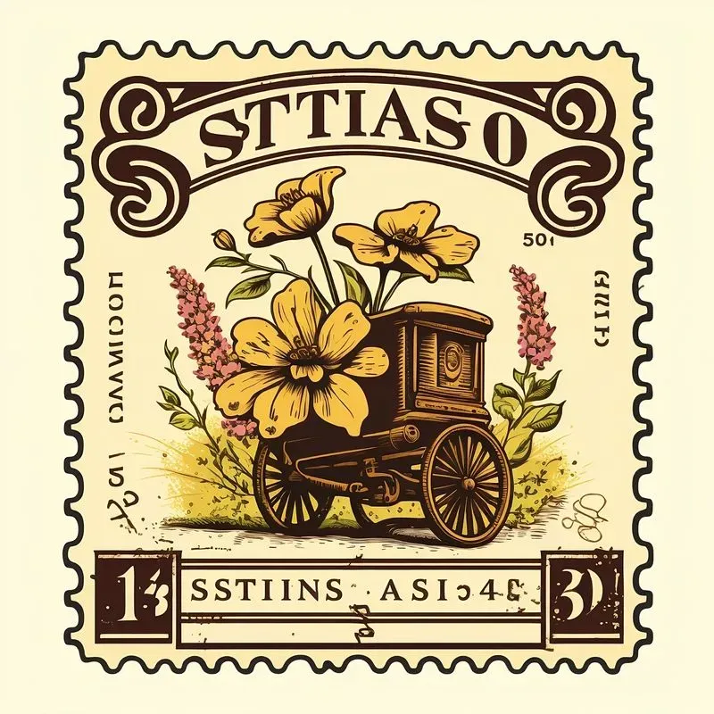 Vintage Style Postal Stamps