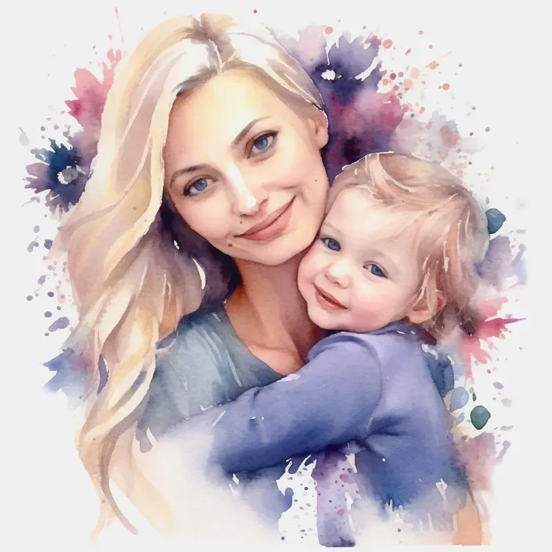 Mothers Day Watercolor Cliparts