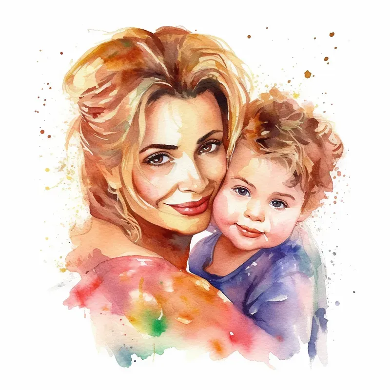 Mothers Day Watercolor Cliparts