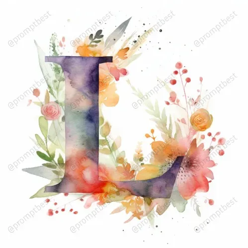 Watercolor Florals With Initial Letters