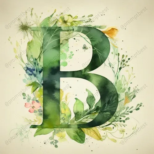 Watercolor Florals With Initial Letters