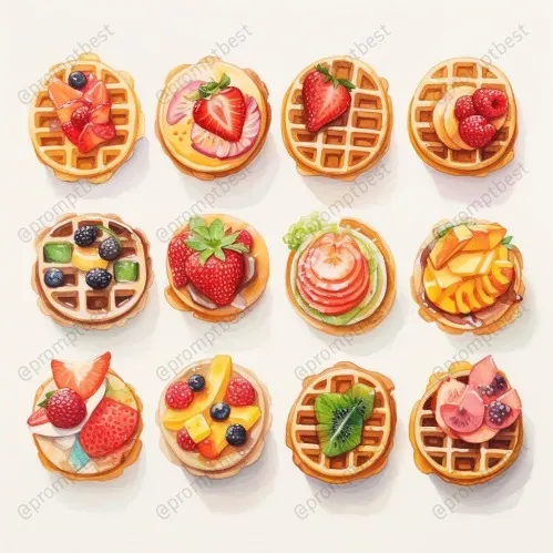 Cute Food Watercolor Collections Cliparts