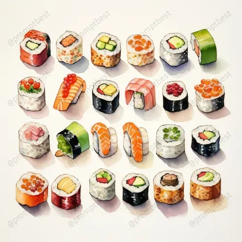 Cute Food Watercolor Collections Cliparts
