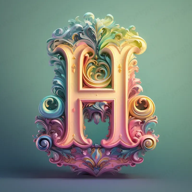 Swirling Letter And Number Typography