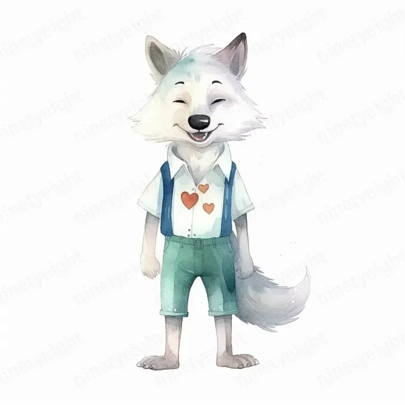 Cute Watercolor Animal Characters For Kids