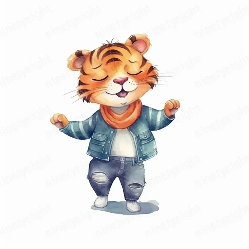 Cute Watercolor Animal Characters For Kids