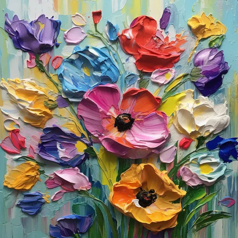 Beautiful Flower Wall Art Works On Canvas