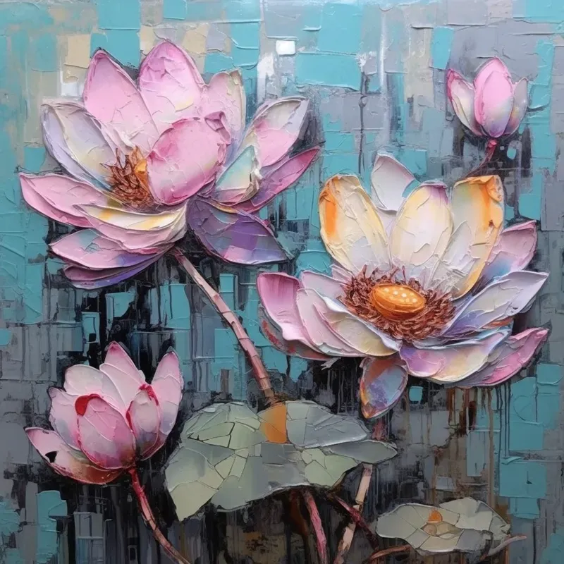Beautiful Flower Wall Art Works On Canvas