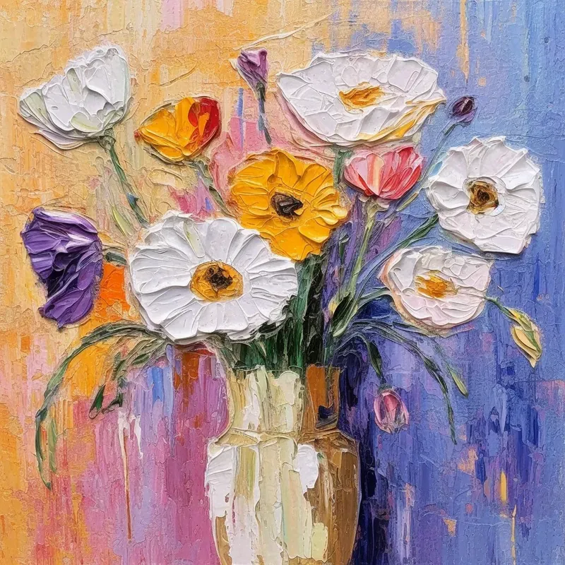 Beautiful Flower Wall Art Works On Canvas