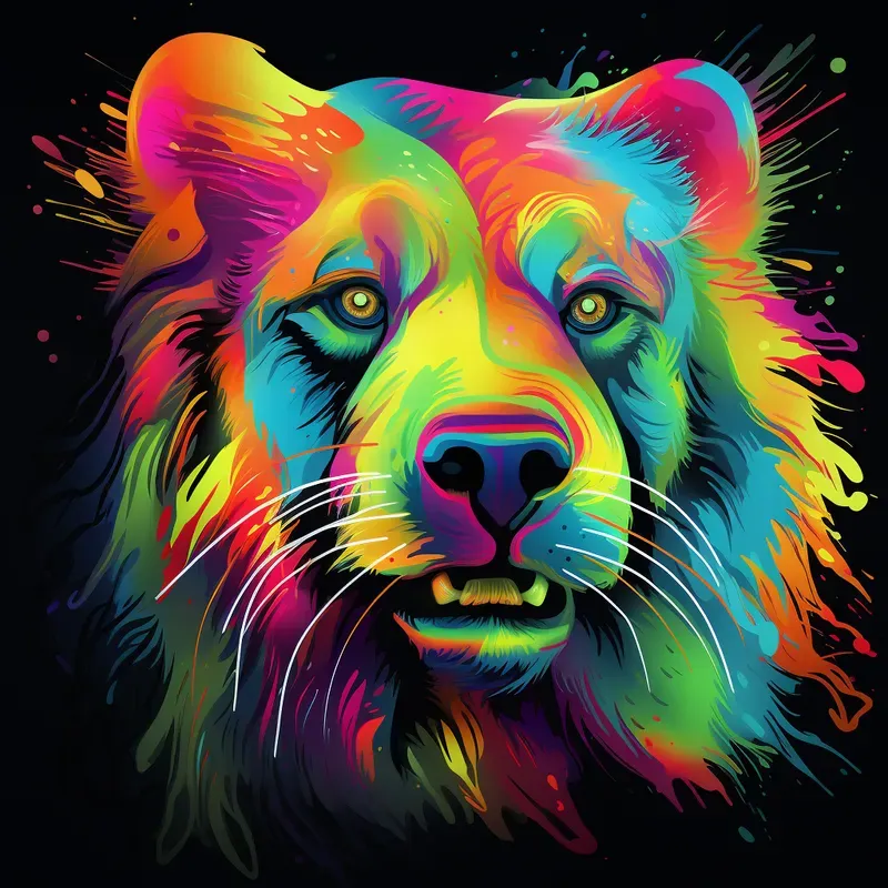 Colorful Portraits Of Different Animals