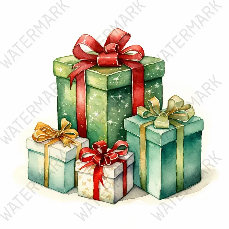 Christmas Watercolor Illustration Art