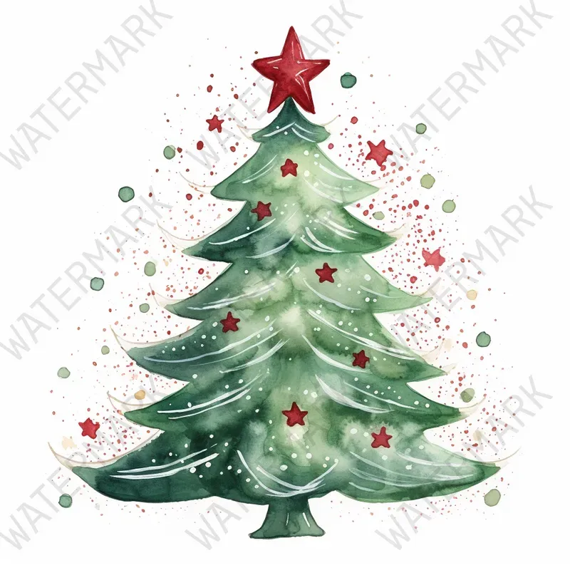 Christmas Watercolor Illustration Art