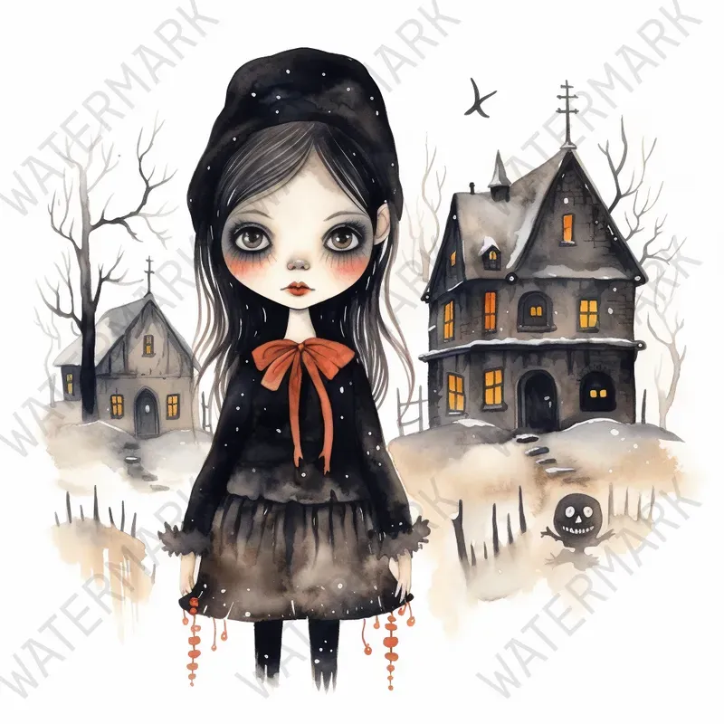 Christmas Watercolor Cute Gothic Cliparts