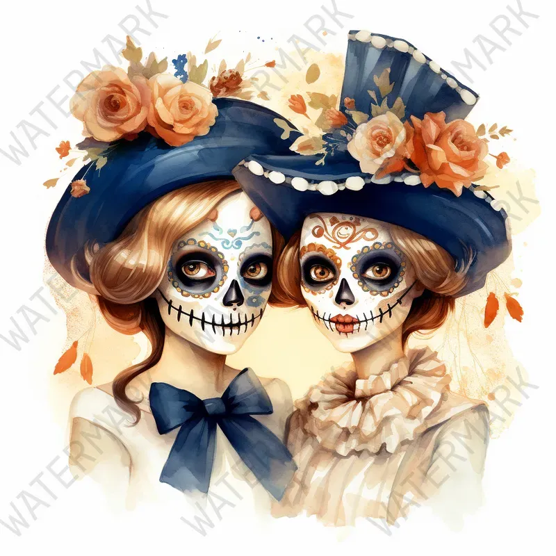 Day Of Dead Clipart Mexican Characters