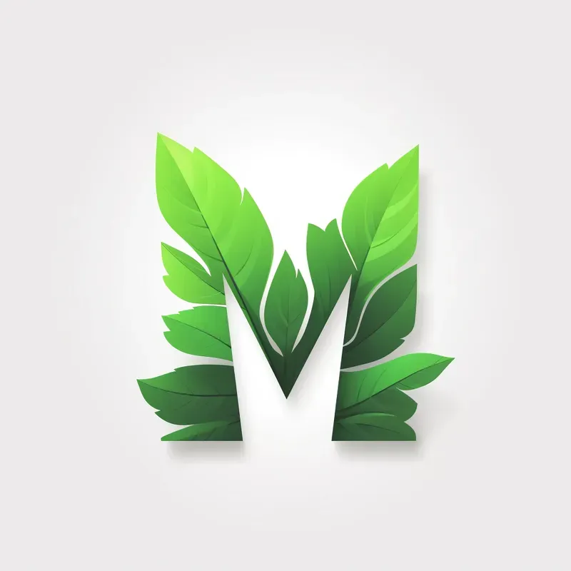 Letter Logo Combined With Leaf