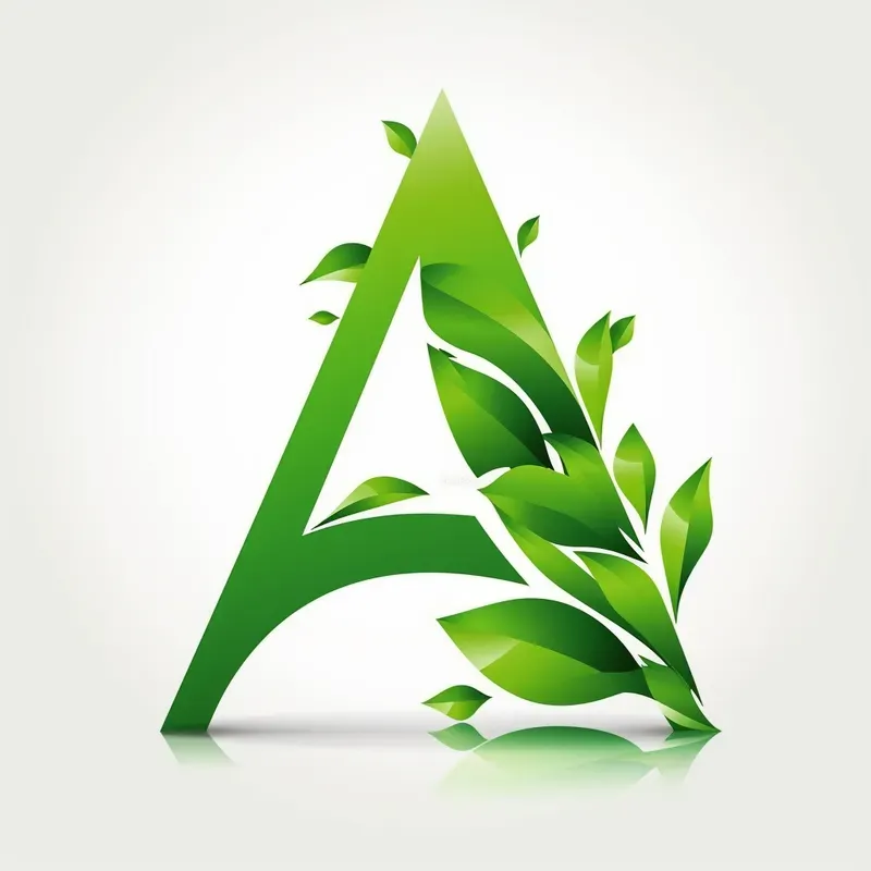 Letter Logo Combined With Leaf