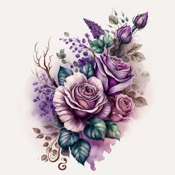 Watercolor Rose Bouquets