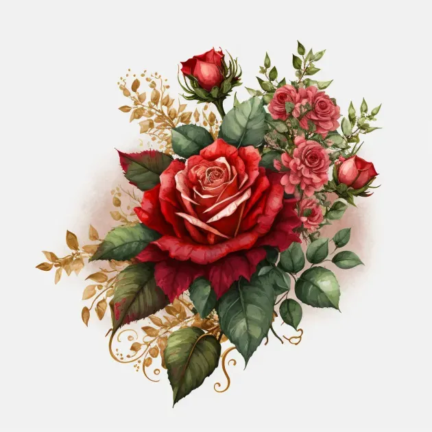 Watercolor Rose Bouquets