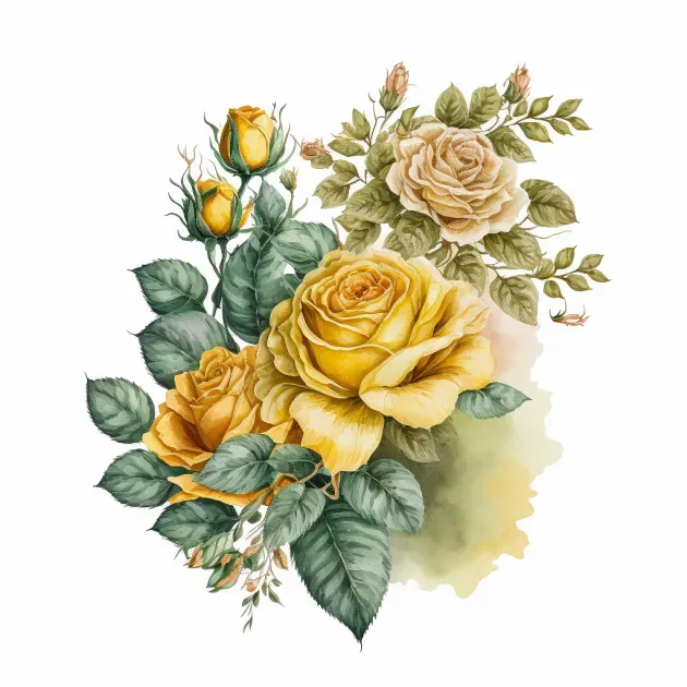 Watercolor Rose Bouquets