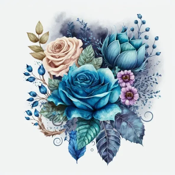 Watercolor Rose Bouquets