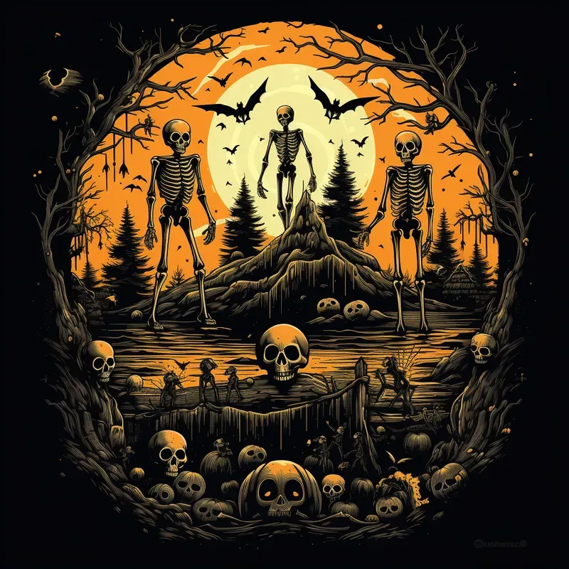 Halloween Tshirt Design Illustrations