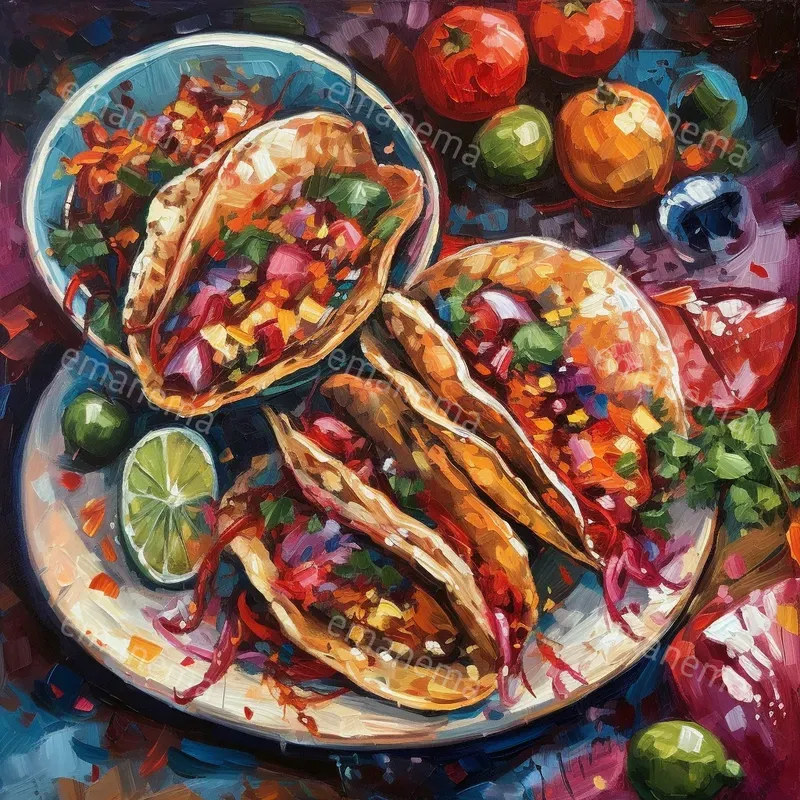 Acrylic Painted Foods
