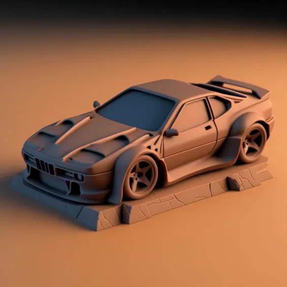3D Rendered Clay Cars