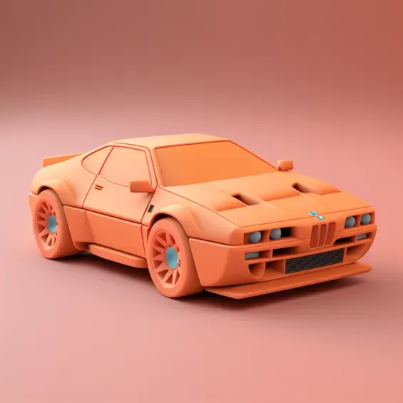 3D Rendered Clay Cars