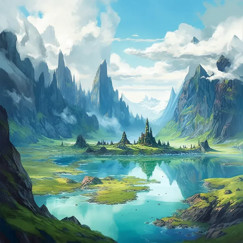 Enchanting Watercolor Fantasy Landscapes