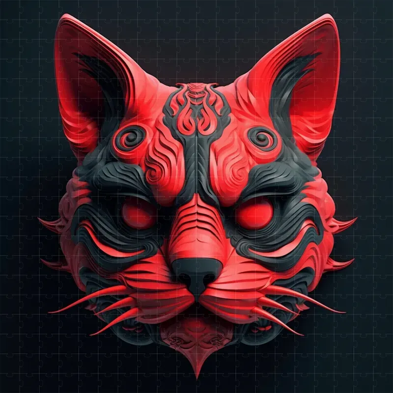 Dark 3D Blender Concept Art Model Faces