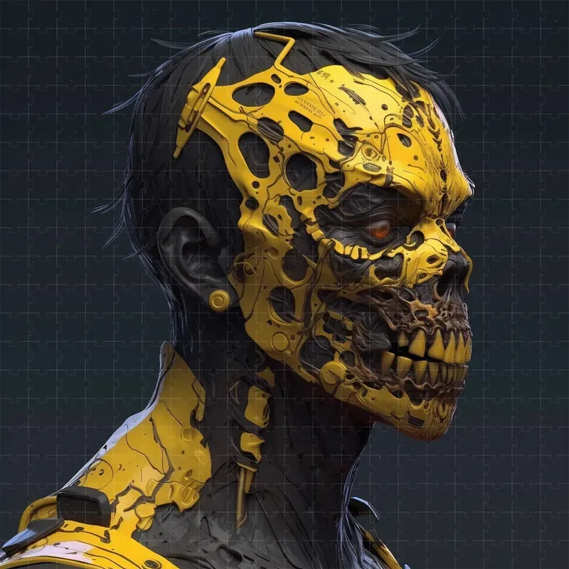 Dark 3D Blender Concept Art Model Faces