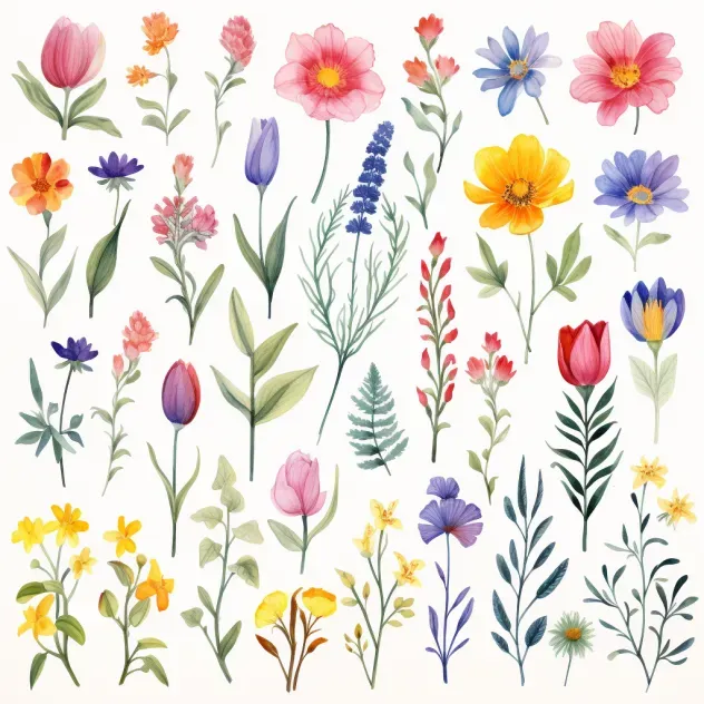 Botanical Watercolor Stickers