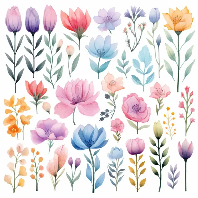Botanical Watercolor Stickers