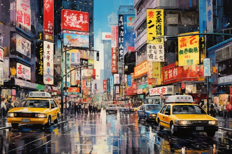 Bustling City Paintings