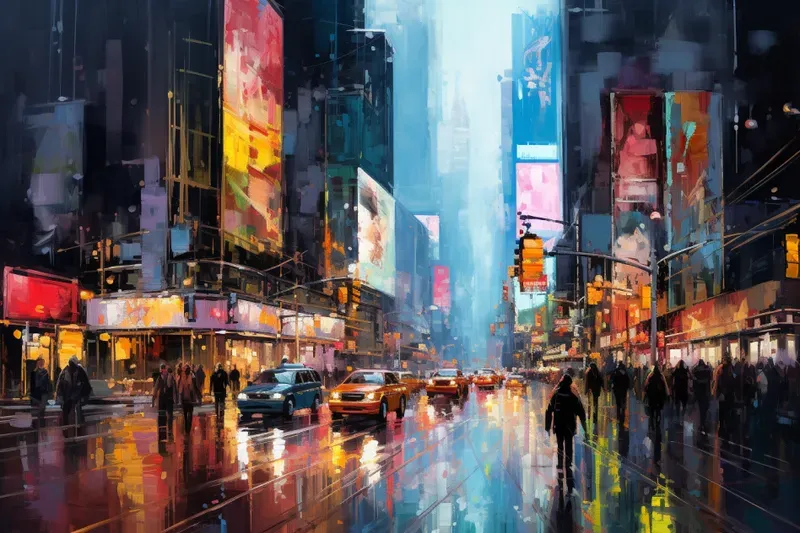Bustling City Paintings