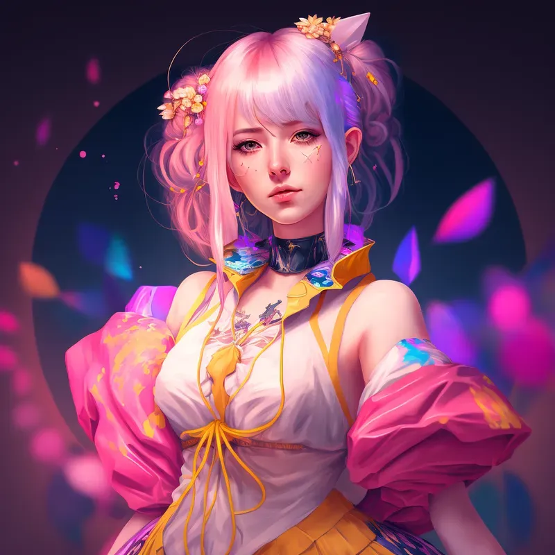 Neon Style Beautiful Cosplay Women