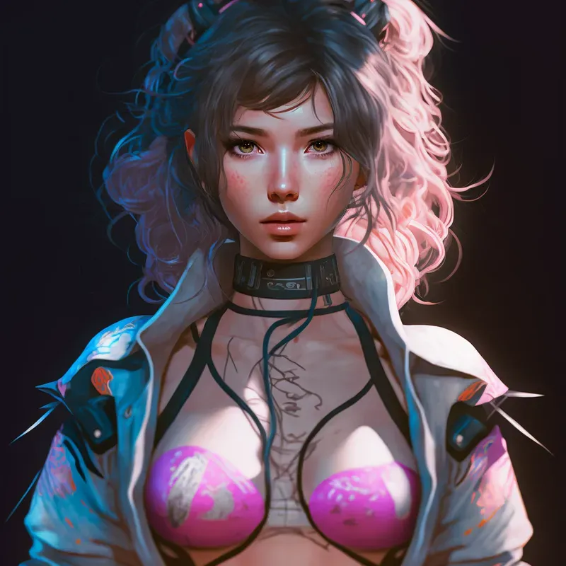 Neon Style Beautiful Cosplay Women