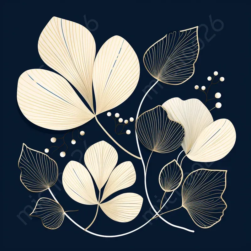 Leaves In Minimalist Paintings