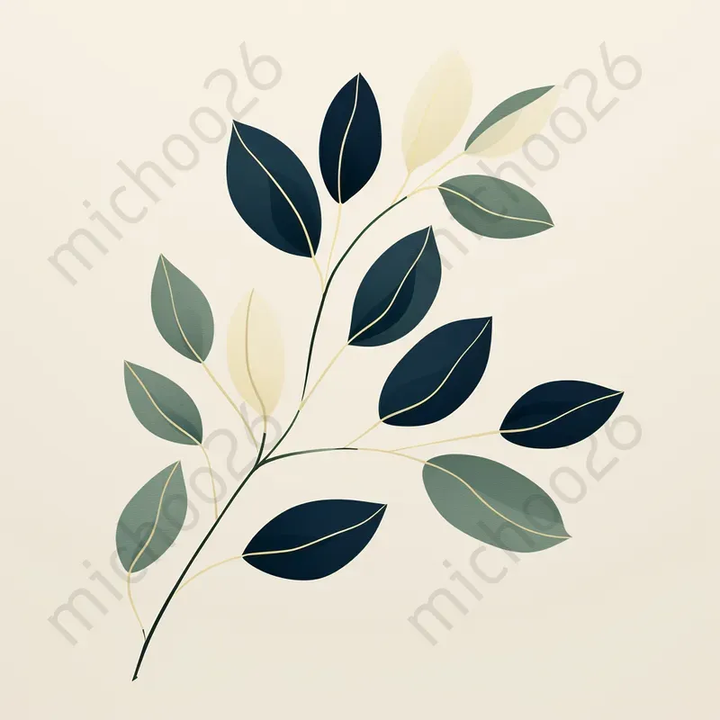 Leaves In Minimalist Paintings