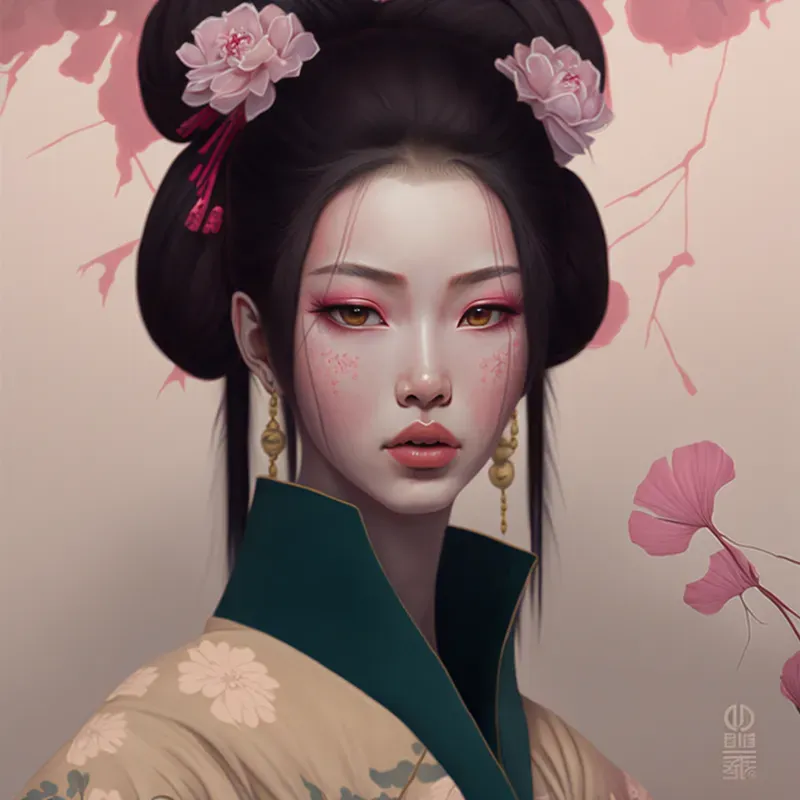 Portraits Of Famous Women In The Japanese Geisha Style