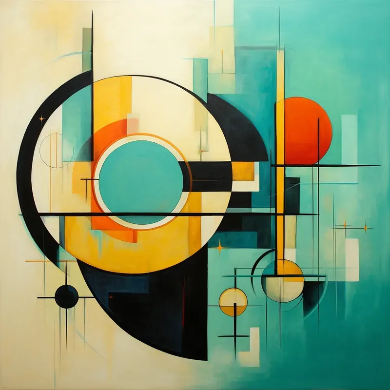 Modern Abstract Shapes Acryl Paintings
