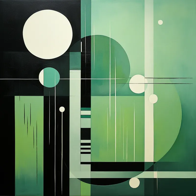 Modern Abstract Shapes Acryl Paintings