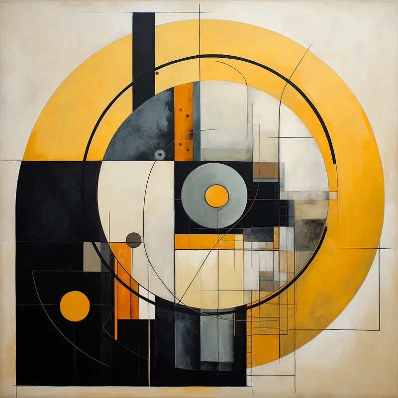 Modern Abstract Shapes Acryl Paintings