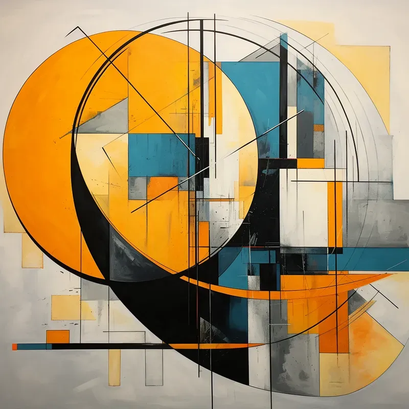 Modern Abstract Shapes Acryl Paintings