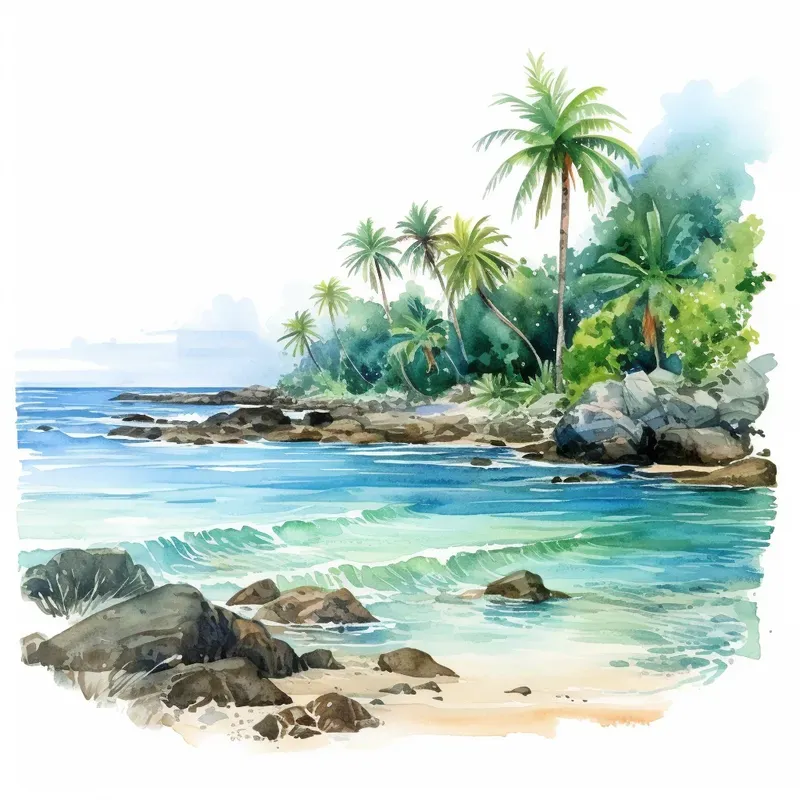 Watercolor Landscape Scene Cliparts