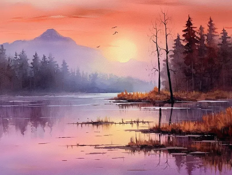 Watercolor Wonders Nature Scenes