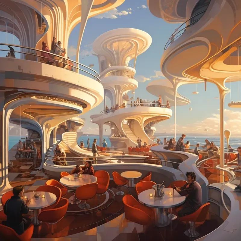 Spiraling Futuristic Majesties