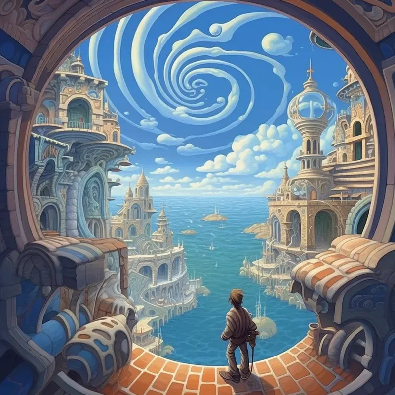 Spiraling Futuristic Majesties