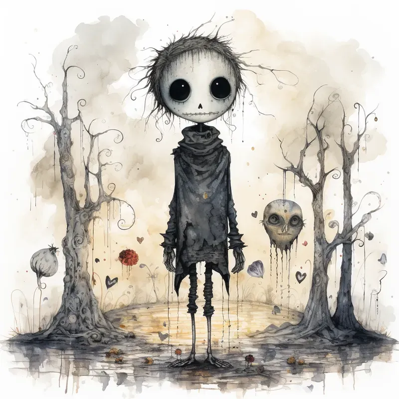 Whimsical Gothic Cartoon Drawings