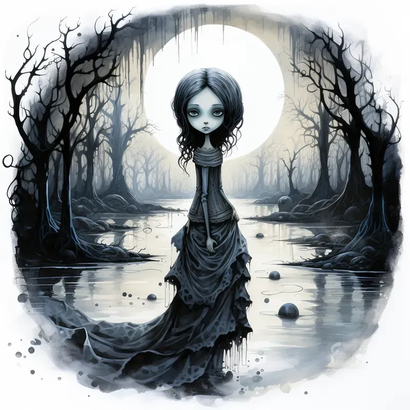 Whimsical Gothic Cartoon Drawings